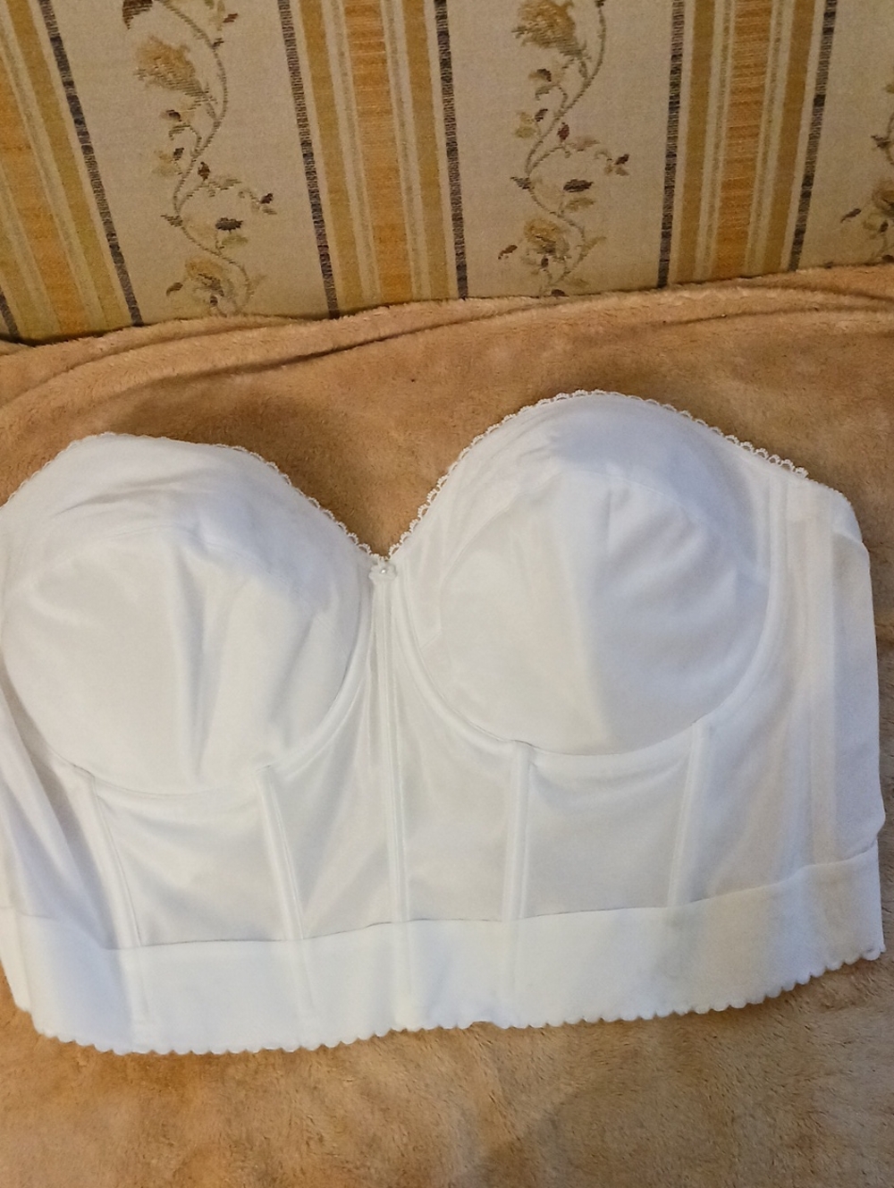 Dominique White Strapless Longline Bustier
